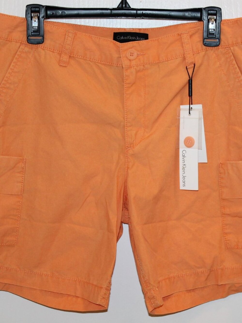 Calvin Klein Jeans Cargo Shorts ~ Size 10 ~ Orange (Apricot)